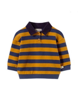 Polo bébé manches longues "Palau" Biscuit Navy