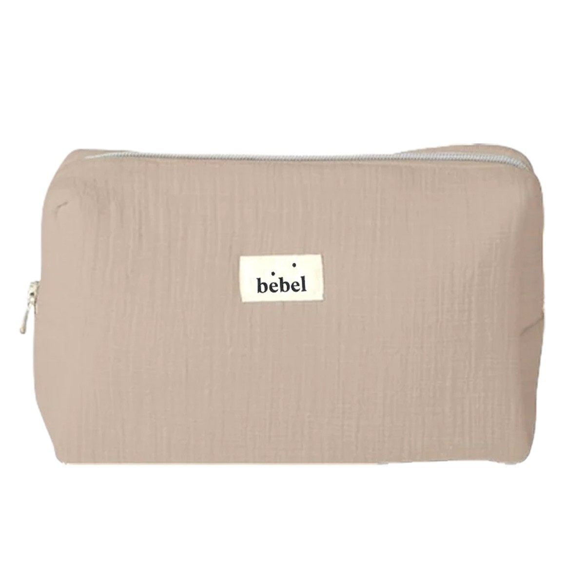 Grande trousse de toilette effet lin "Grège"