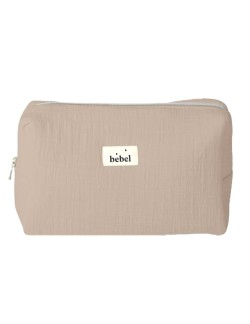 Grande trousse de toilette effet lin "Grège"