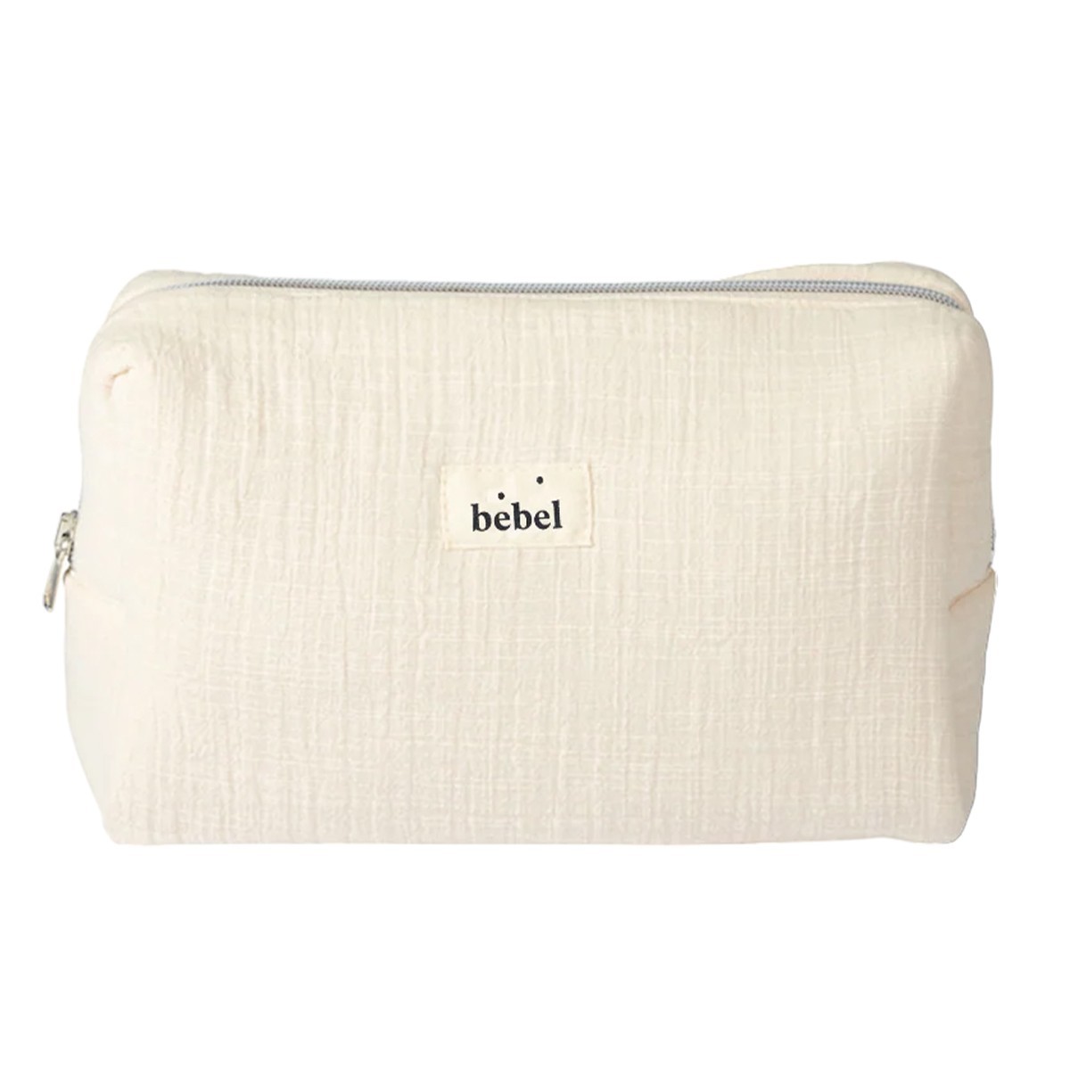 Grande trousse de toilette effet lin "Sable"