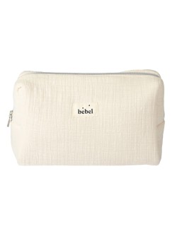 Grande trousse de toilette effet lin "Sable"