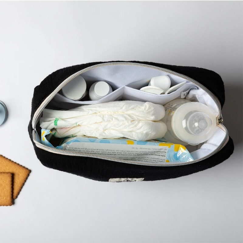 Grande trousse de toilette effet lin "Terracotta"