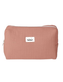 Grande trousse de toilette effet lin "Terracotta"