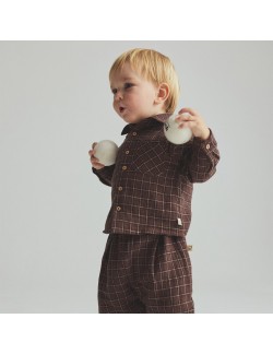 Chemise bébé à carreaux en coton biologique "Bilbo"