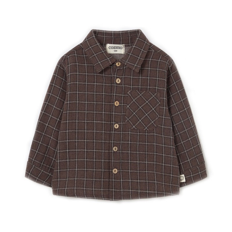 Chemise bébé à carreaux en coton biologique "Bilbo"