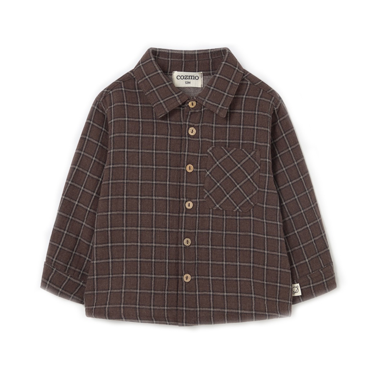 Chemise bébé à carreaux en coton biologique "Bilbo"
