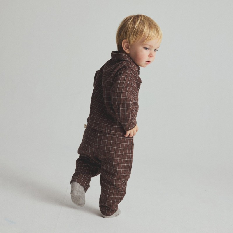 Pantalon bébé à carreaux en coton biologique "Kobe"