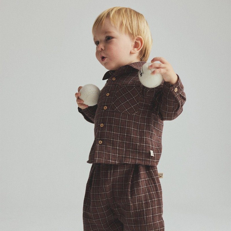 Pantalon bébé à carreaux en coton biologique "Kobe"