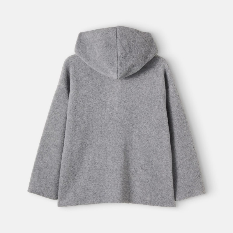 Sweat-shirt à capuche en bambou "Saporo" gris Cozmo