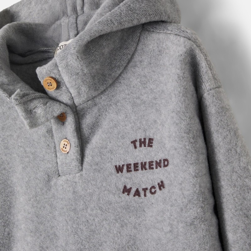 Sweat-shirt à capuche en bambou "Saporo" gris Cozmo
