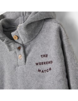 Sweat-shirt à capuche en bambou "Saporo" gris Cozmo
