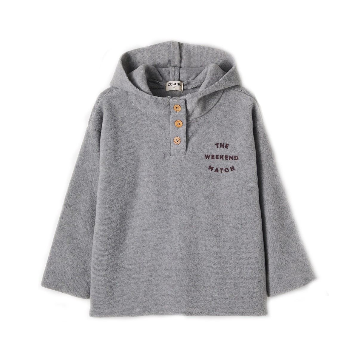Sweat-shirt à capuche en bambou "Saporo" gris Cozmo