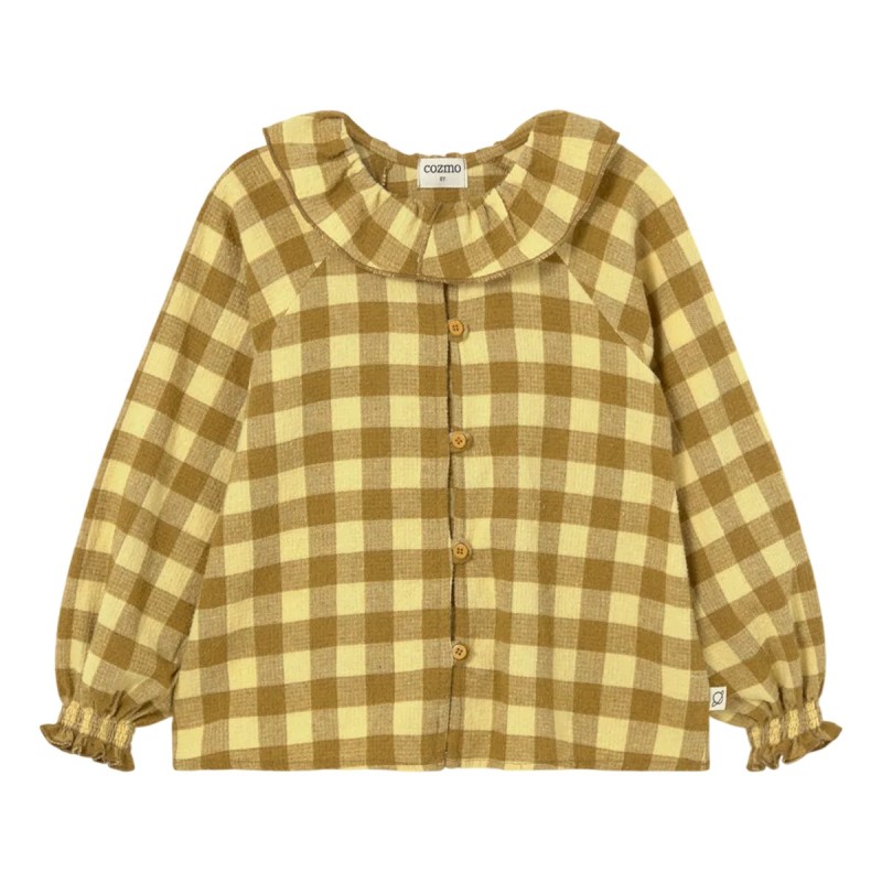 Blouse à col en flanelle gingham "Vera" Cozmo