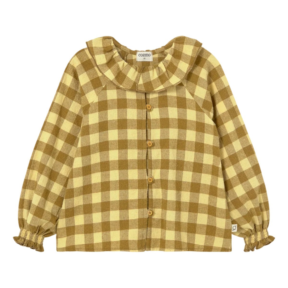 Blouse à col en flanelle gingham "Vera" Cozmo