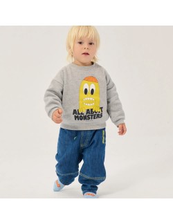 Sweat-shirt bébé "All About Monsters" gris chiné