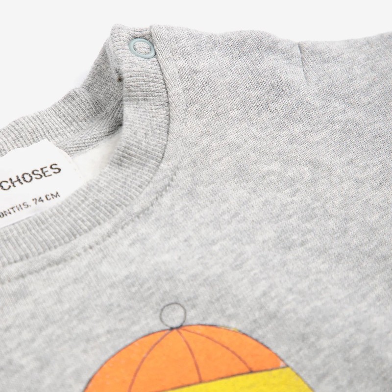 Sweat-shirt bébé "All About Monsters" gris chiné